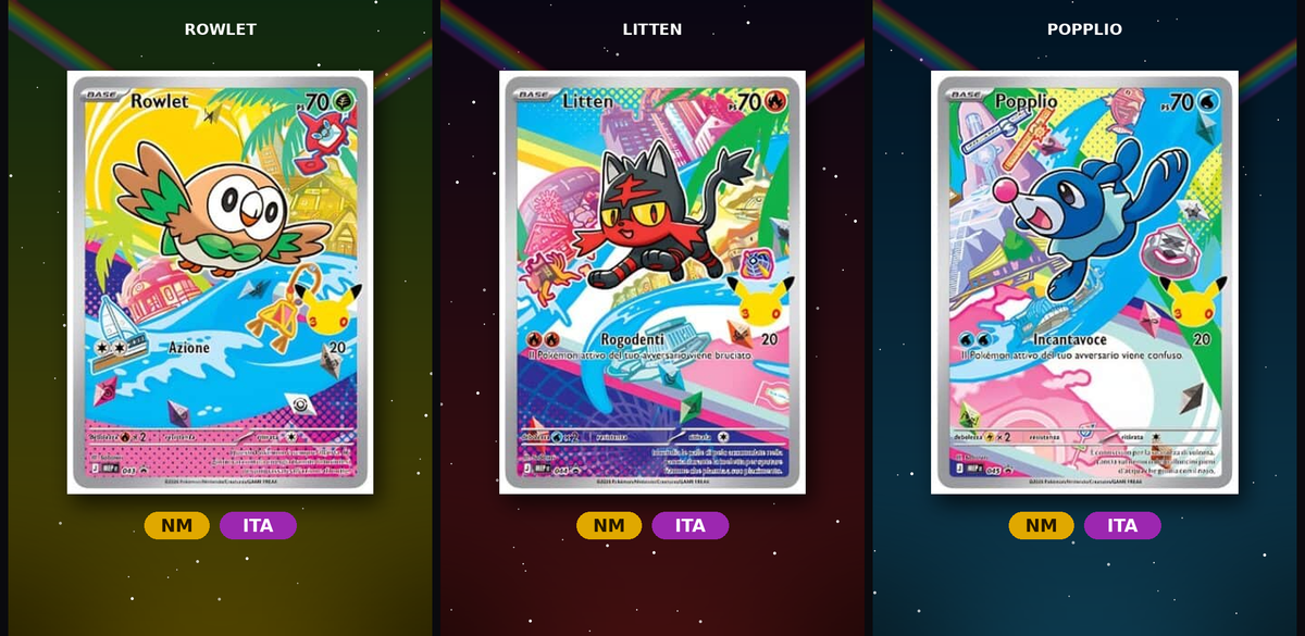 Pokémon Primi Compagni d'Avventura — Trio Starter ITA NM 7th Gen