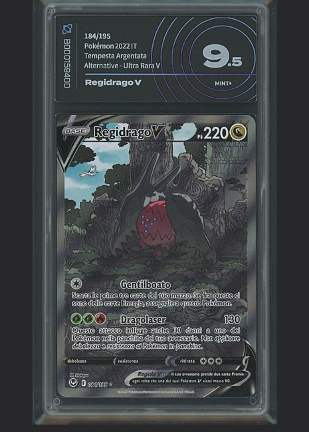 Regidrago V 184/195 – Tempesta Argentata – AI Grading 9.5 – ITA