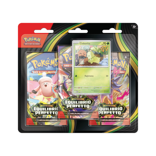 Blister 3 Buste Pokémon - Equilibrio Perfetto (Megaevoluzione) - ITA - con Promo Chikorita