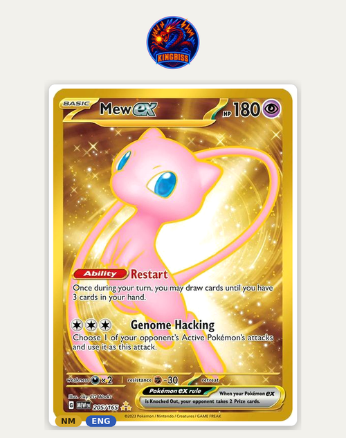 Mew ex 205/165 - Pokémon 151 (MEW) - Hyper Rare (Gold) ENG