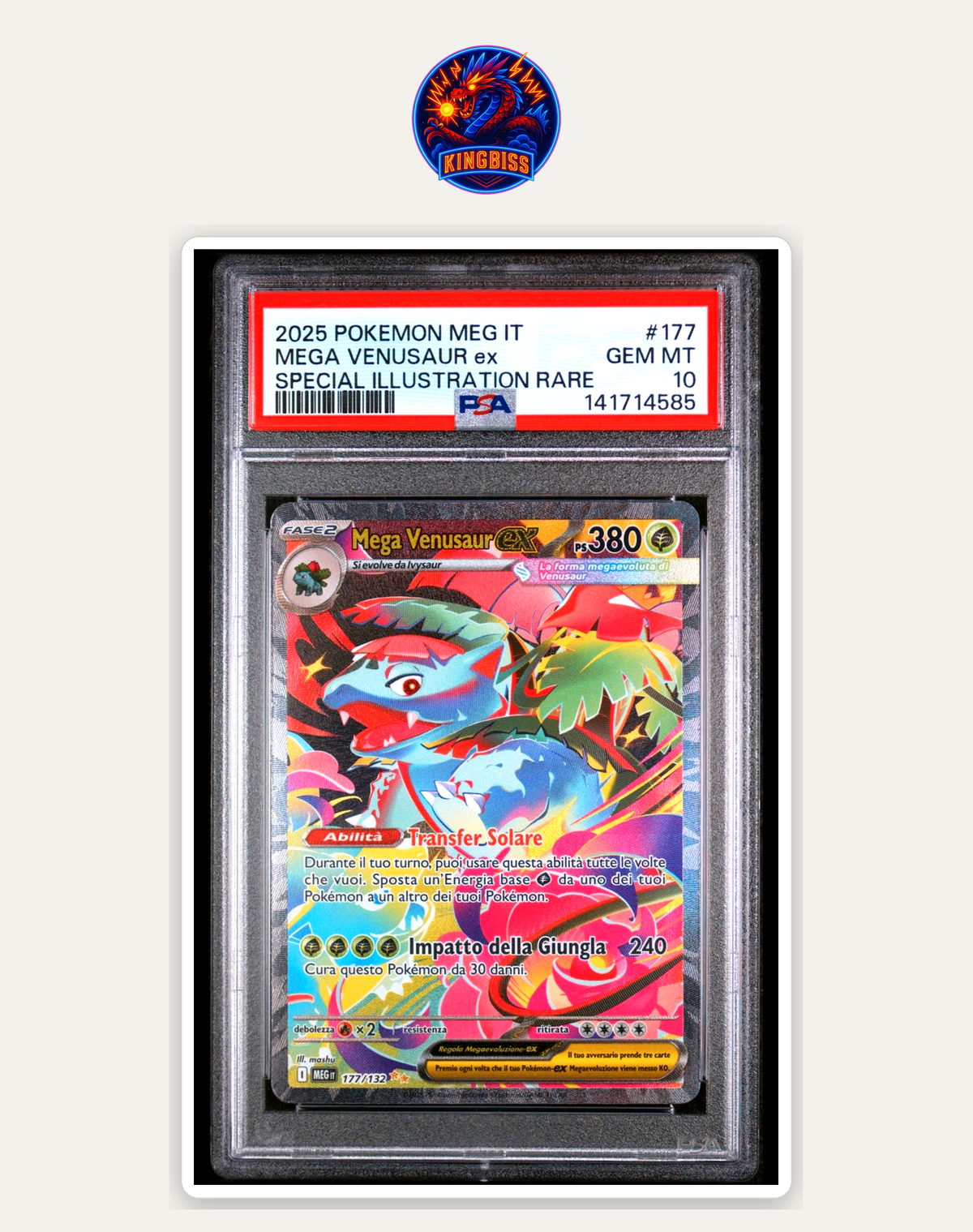 Mega Venusaur ex 177/132 MEG PSA 10 GEM MT- ITA