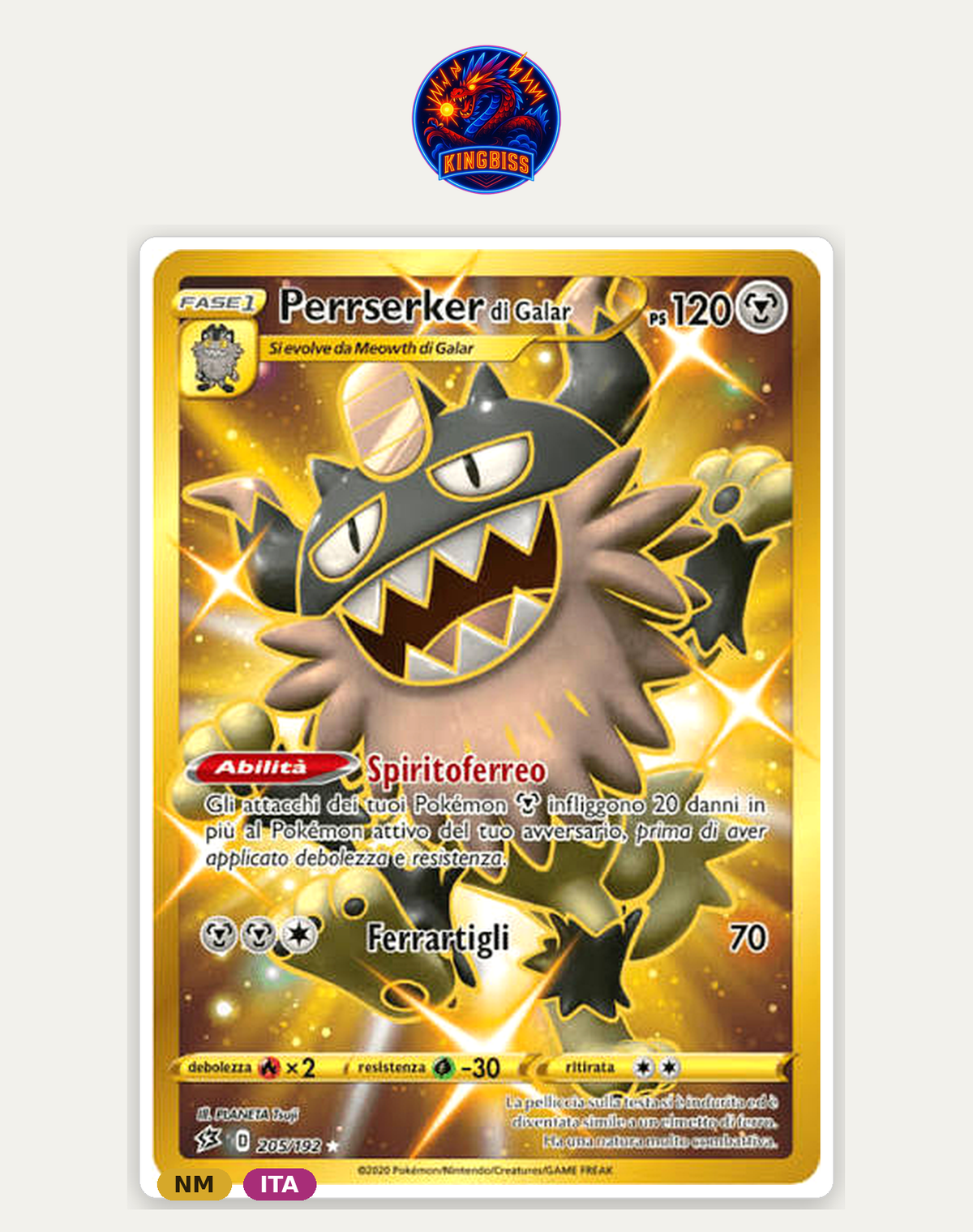 Perrserker di Galar 205/192 - Rebel Clash - Secret Rare ITA