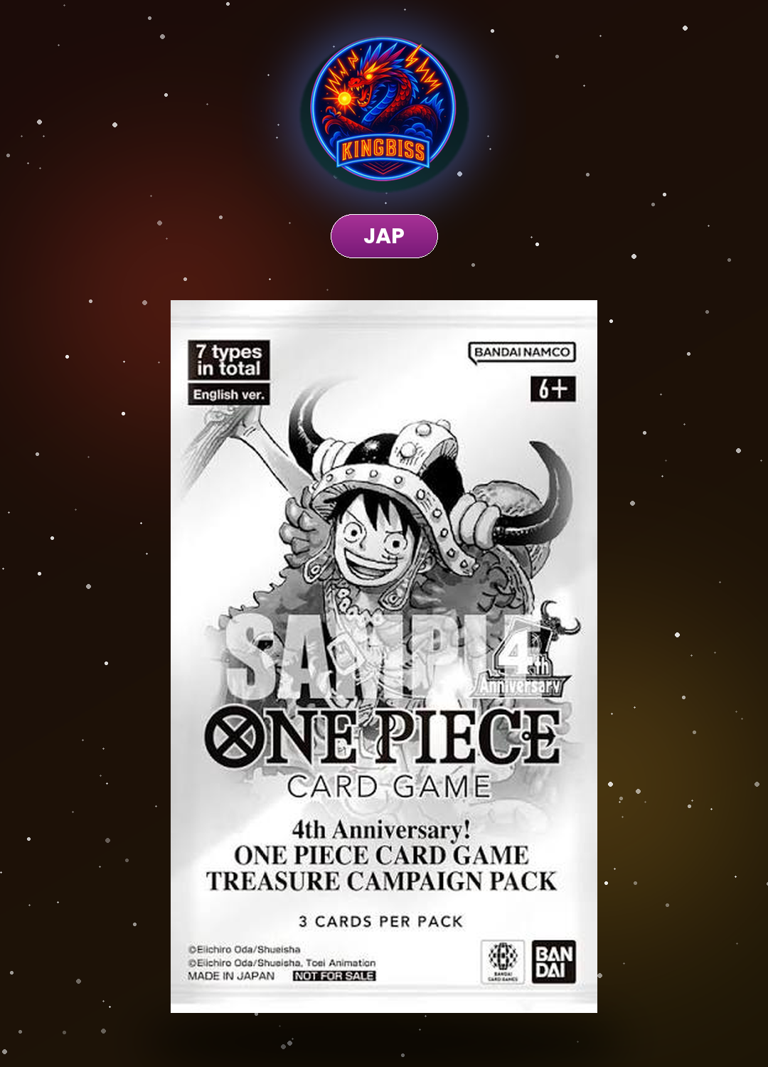 One Piece Card Game 4th Anniversary Treasure Campaign Promo Pack - Japanese