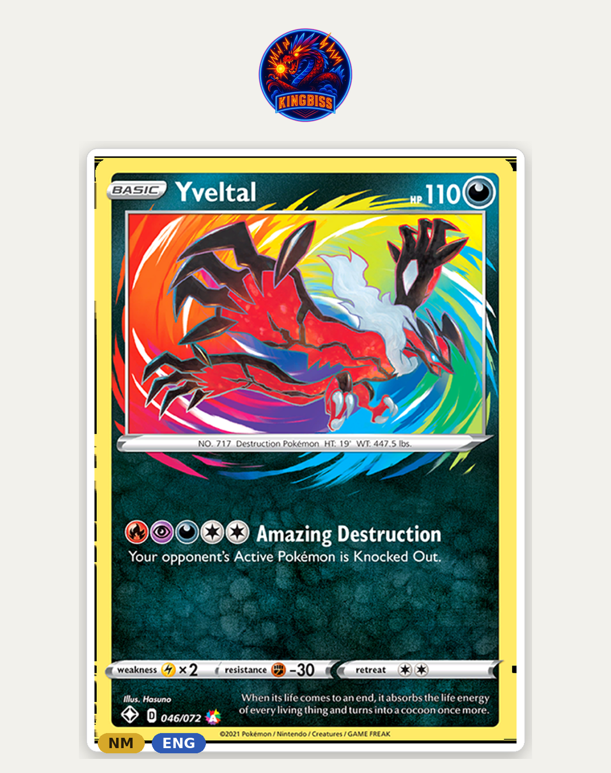 Yveltal 046/072 - Shining Fates - Amazing Rare ENG